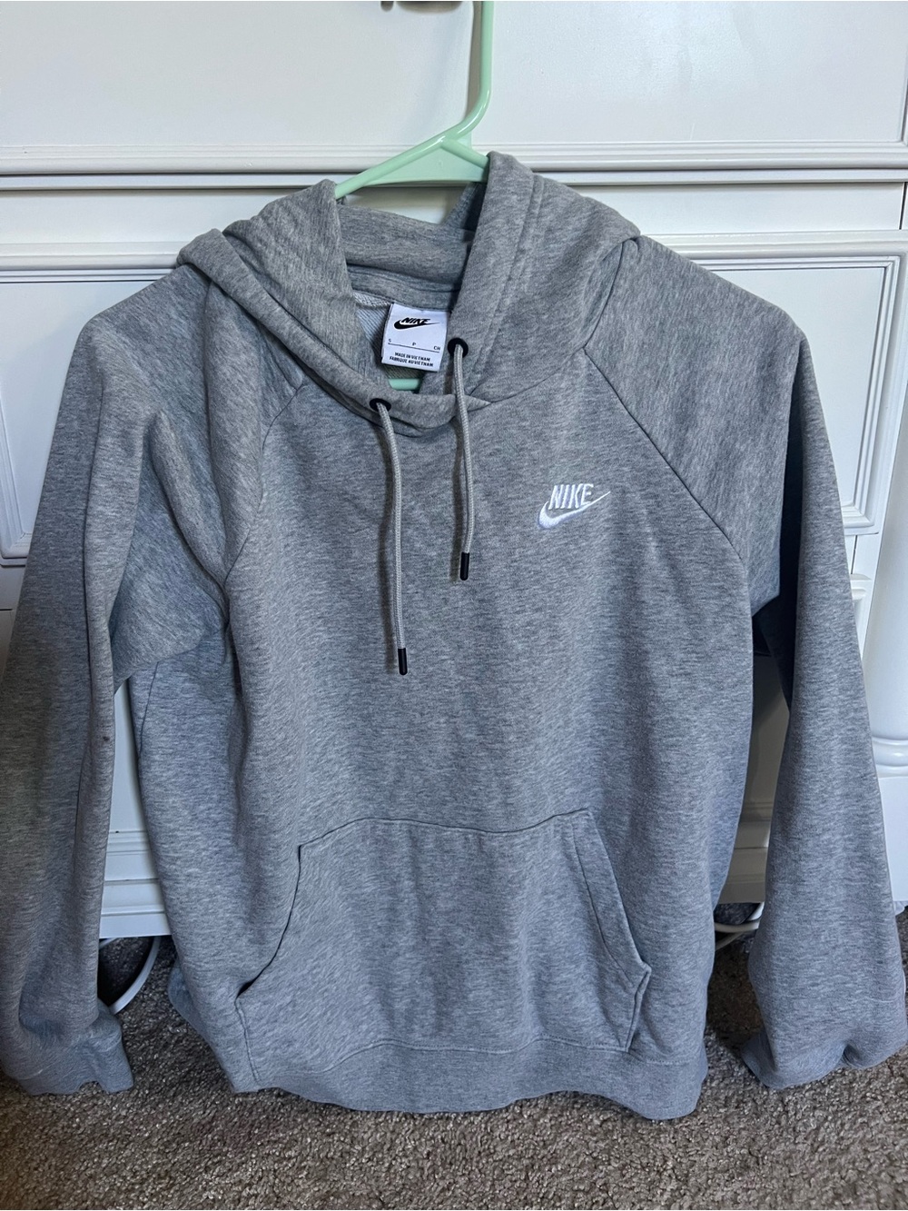 Nike Gray Pullover Hoodie with White Swoosh